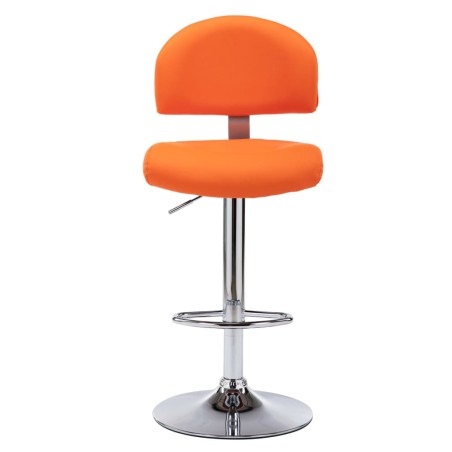 Tabourets de bar lot de 2 orange similicuir