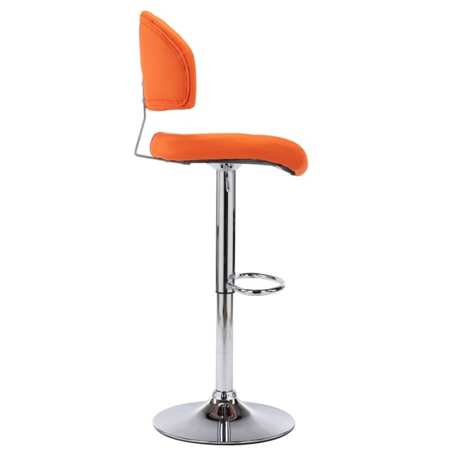 Tabourets de bar lot de 2 orange similicuir