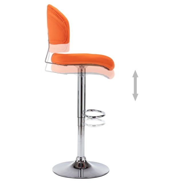 Tabourets de bar lot de 2 orange similicuir