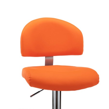 Tabourets de bar lot de 2 orange similicuir