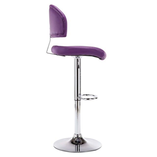 Tabourets de bar lot de 2 violet similicuir