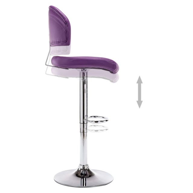 Tabourets de bar lot de 2 violet similicuir