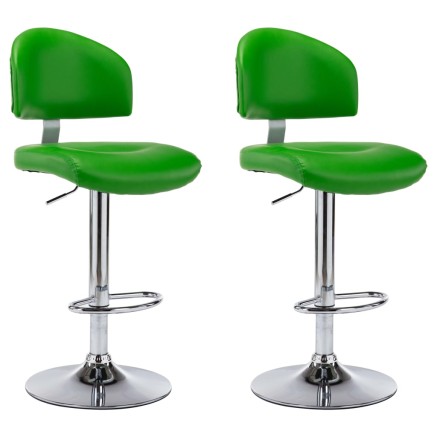 Tabourets de bar lot de 2 vert similicuir 2