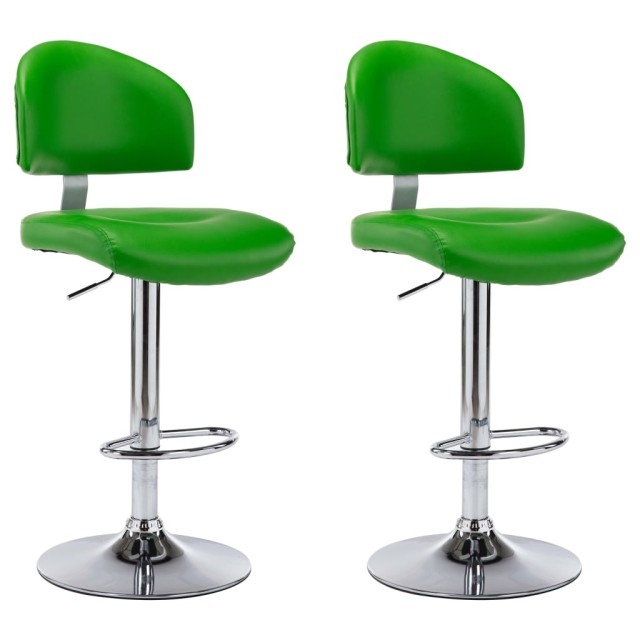 Tabourets de bar lot de 2 vert similicuir