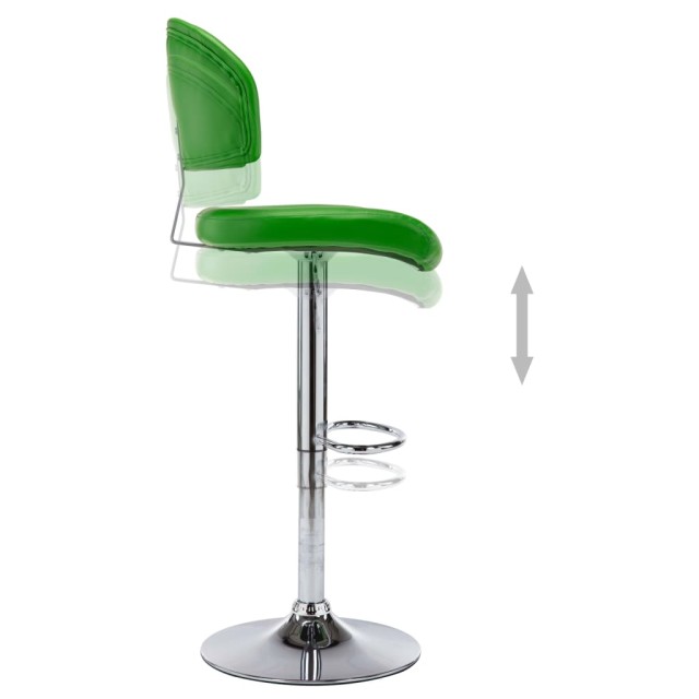Tabourets de bar lot de 2 vert similicuir