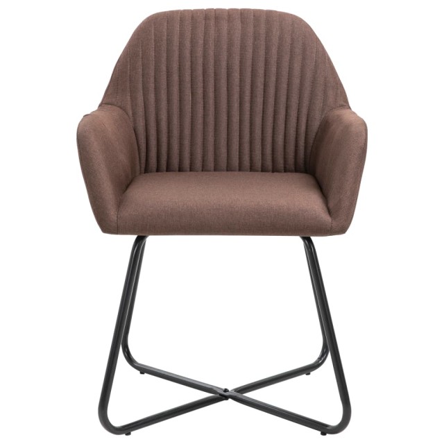 Chaises à manger lot de 2 marron tissu