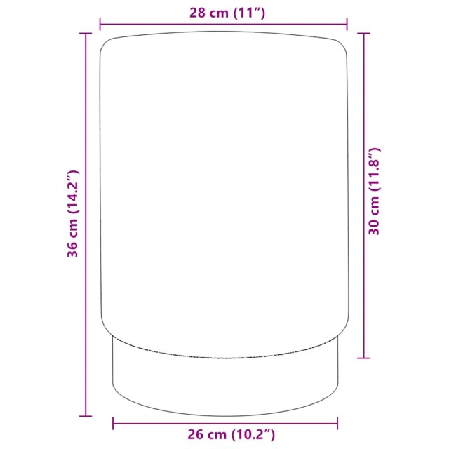 Tabouret Bleu et doré Velours 28 x 36 cm