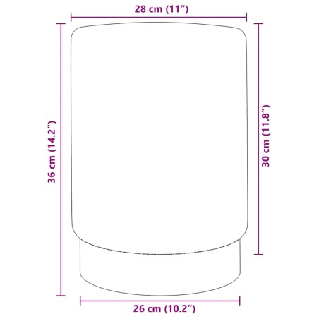 Tabouret Gris foncé et doré Velours 28 x 36 cm
