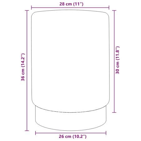 Tabouret Abricot et doré Velours 28 x 36 cm