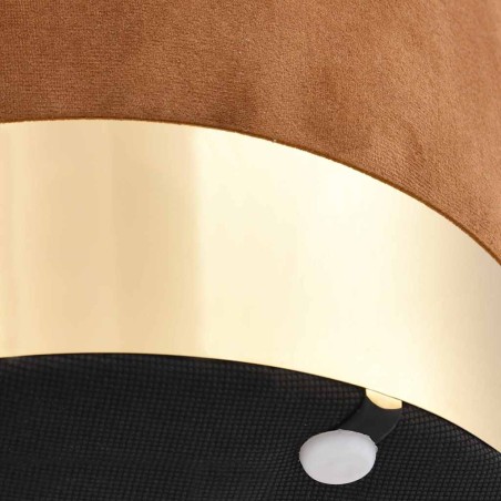 Tabouret Marron et doré Velours 28 x 36 cm