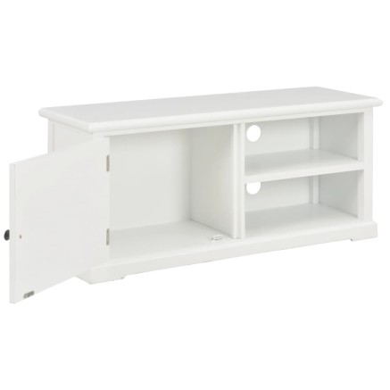 Meuble TV Blanc 90x30x40 cm Bois 2
