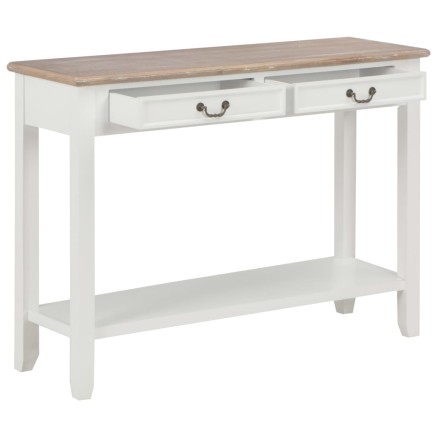 Table console Blanc 110x35x80 cm Bois 2