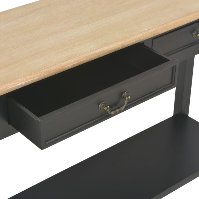 Table console Noir 110x35x80 cm Bois
