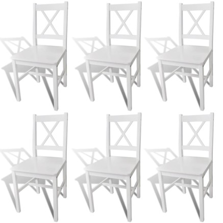 Chaises à manger lot de 6 blanc pinède