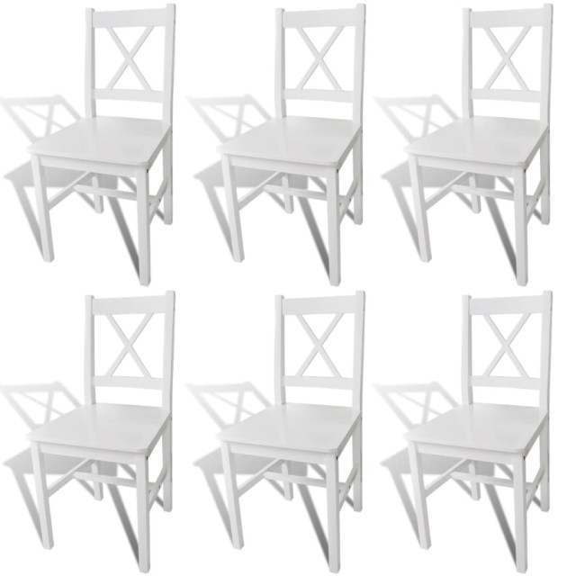 Chaises à manger lot de 6 blanc pinède