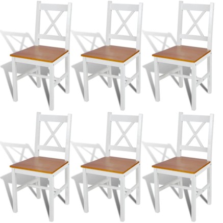 Chaises à manger lot de 6 blanc pinède