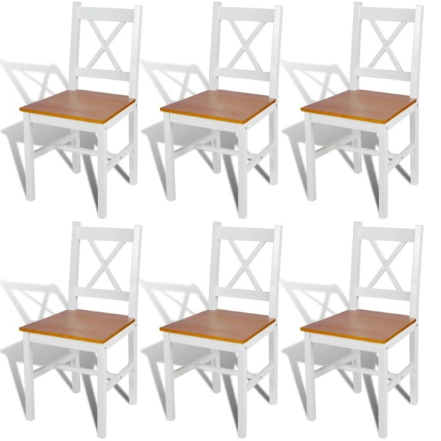 Chaises à manger lot de 6 blanc pinède