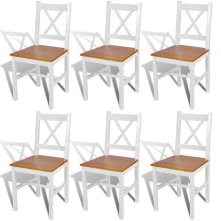 Chaises à manger lot de 6 blanc pinède