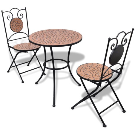 Ensemble de bistro 3 pcs Carreaux céramiques Terre cuite