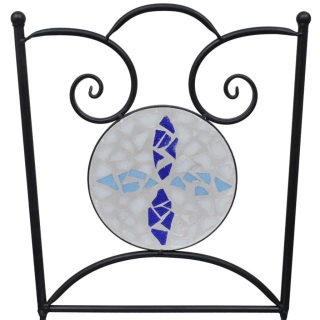 Ensemble de bistro 3 pcs Carreaux céramiques Bleu et blanc