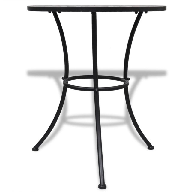 Mobilier de bistro 3 pcs Carreau céramique Terre cuite et blanc