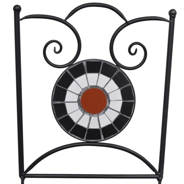 Mobilier de bistro 3 pcs Carreau céramique Terre cuite et blanc