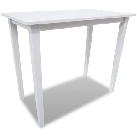 Set table et 4 chaises de bar en bois coloris blanc 2