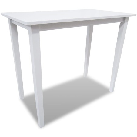 Set table et 4 chaises de bar en bois coloris blanc
