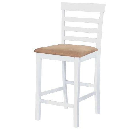 Set table et 4 chaises de bar en bois coloris blanc