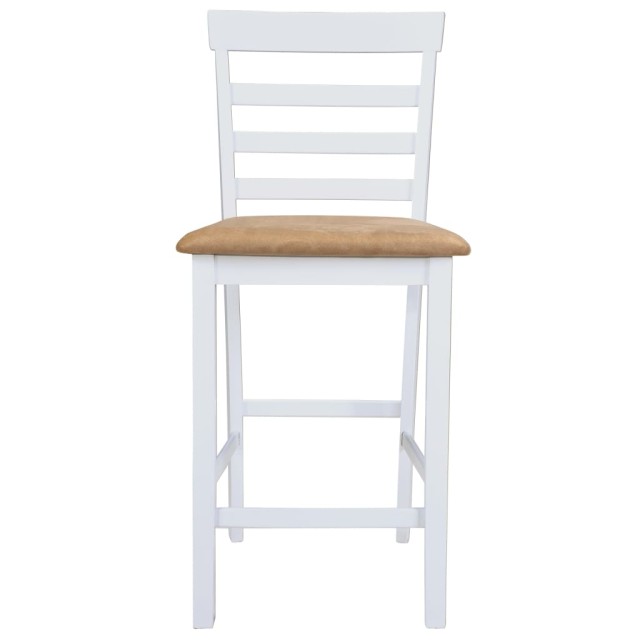 Set table et 4 chaises de bar en bois coloris blanc