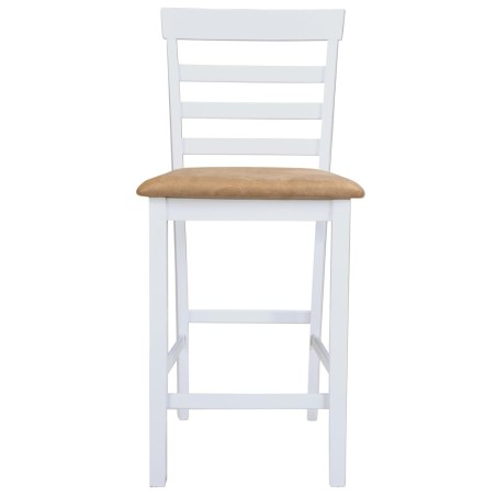 Set table et 4 chaises de bar en bois coloris blanc