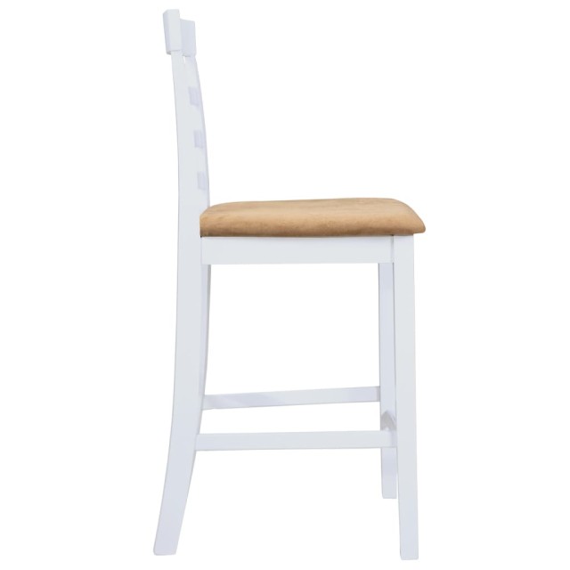 Set table et 4 chaises de bar en bois coloris blanc
