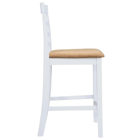 Set table et 4 chaises de bar en bois coloris blanc
