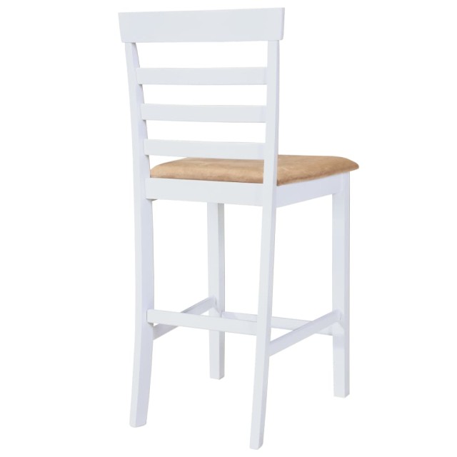 Set table et 4 chaises de bar en bois coloris blanc