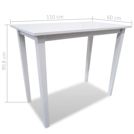 Set table et 4 chaises de bar en bois coloris blanc