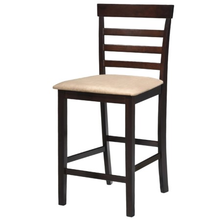 Set table et 4 chaises de bar en bois coloris marron