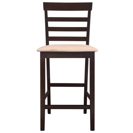 Set table et 4 chaises de bar en bois coloris marron