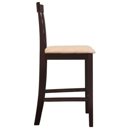 Set table et 4 chaises de bar en bois coloris marron