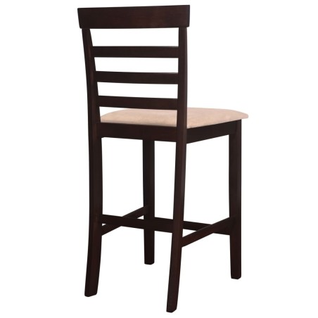 Set table et 4 chaises de bar en bois coloris marron