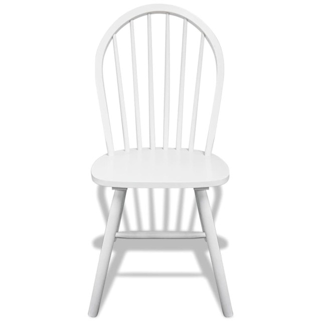 Chaises à manger lot de 6 blanc bois d'hévéa solide