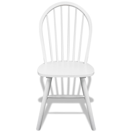 Chaises à manger lot de 6 blanc bois d'hévéa solide