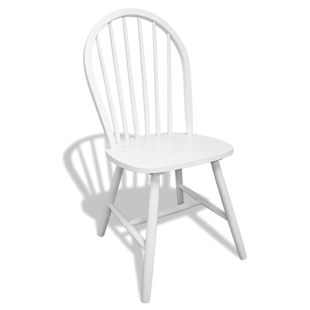 Chaises à manger lot de 6 blanc bois d'hévéa solide