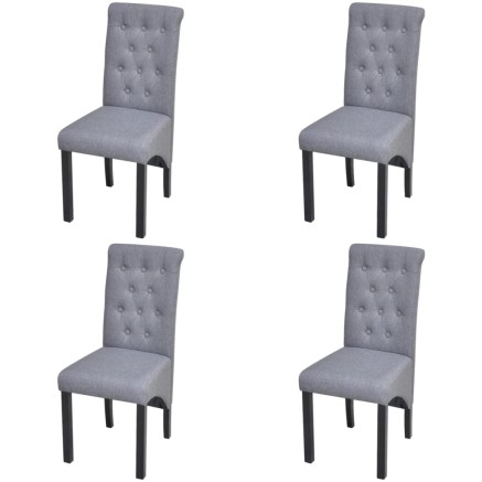 Chaises à manger lot de 4 gris clair tissu
