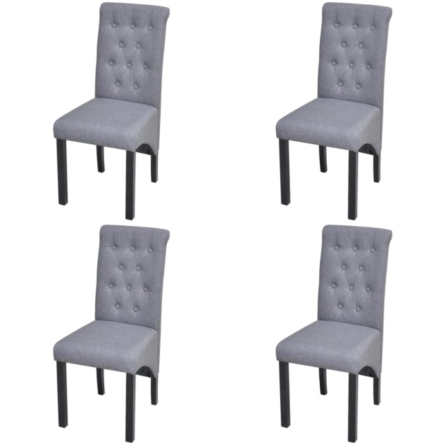 Chaises à manger lot de 4 gris clair tissu