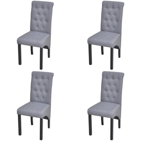 Chaises à manger lot de 4 gris clair tissu