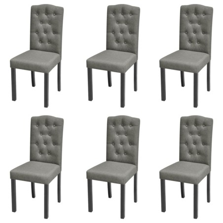 Chaises à manger lot de 6 gris tissu