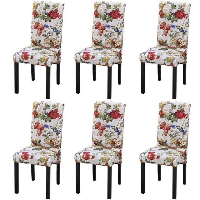 Chaises à manger lot de 6 multicolore tissu