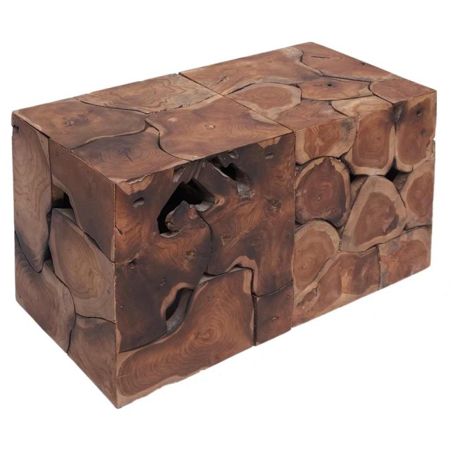 Tabourets/Table basse teck massif