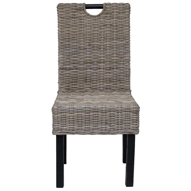 Chaises à manger lot de 4 rotin Kubu bois de manguier