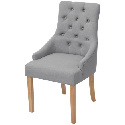 Chaises à manger lot de 6 gris clair tissu 2